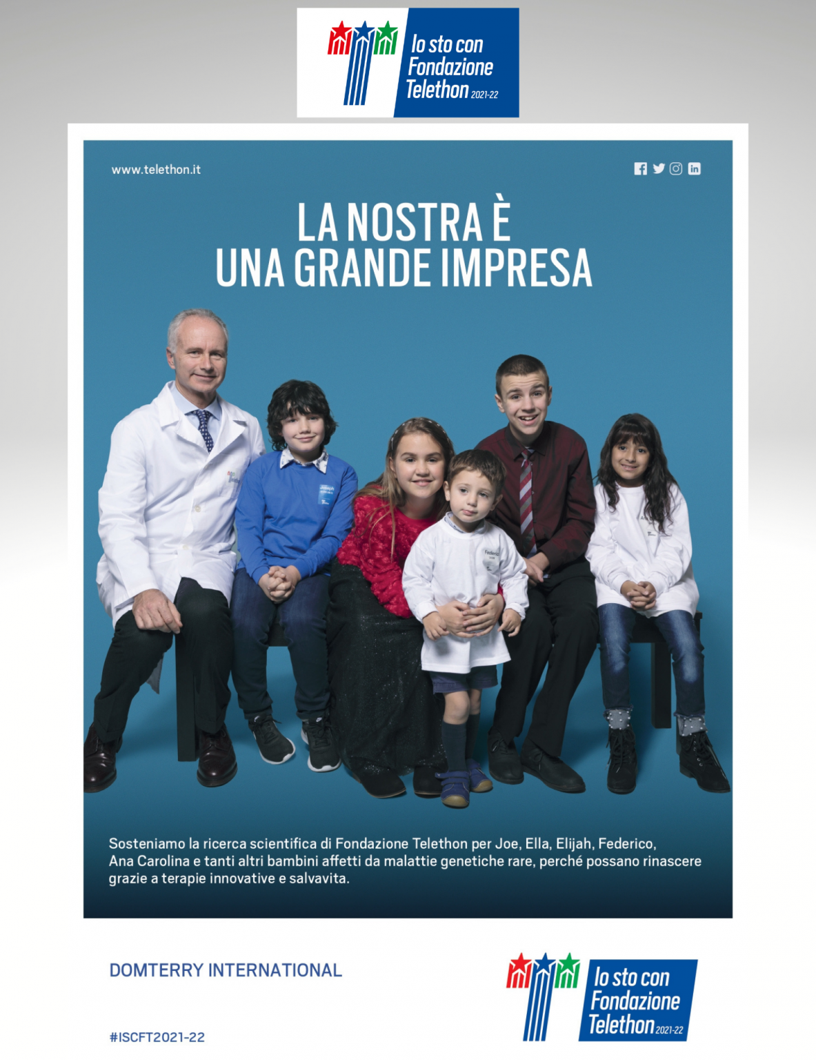 Sosteniamo La Fondazione Telethon Dom Terry International 